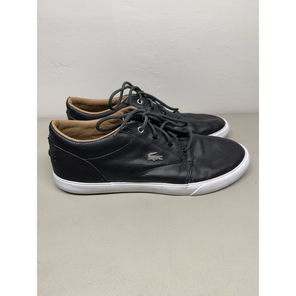 Lacoste Shoes Bayliss 119 Black Leather Lifestyle Mens Size 10 Sneakers